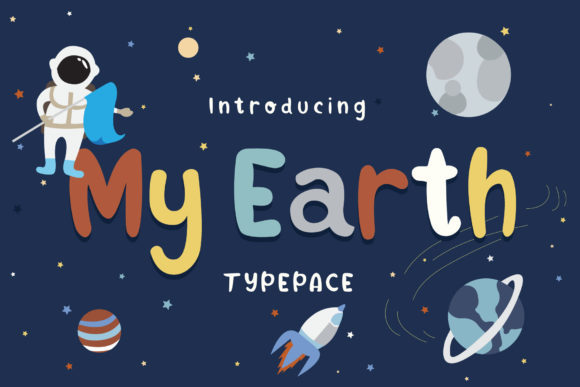 My Earth Display Font for Handmade Labels & Playful Designs